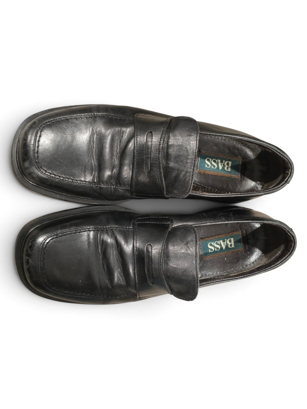 Bass Men's Black Leather Penny Loafers